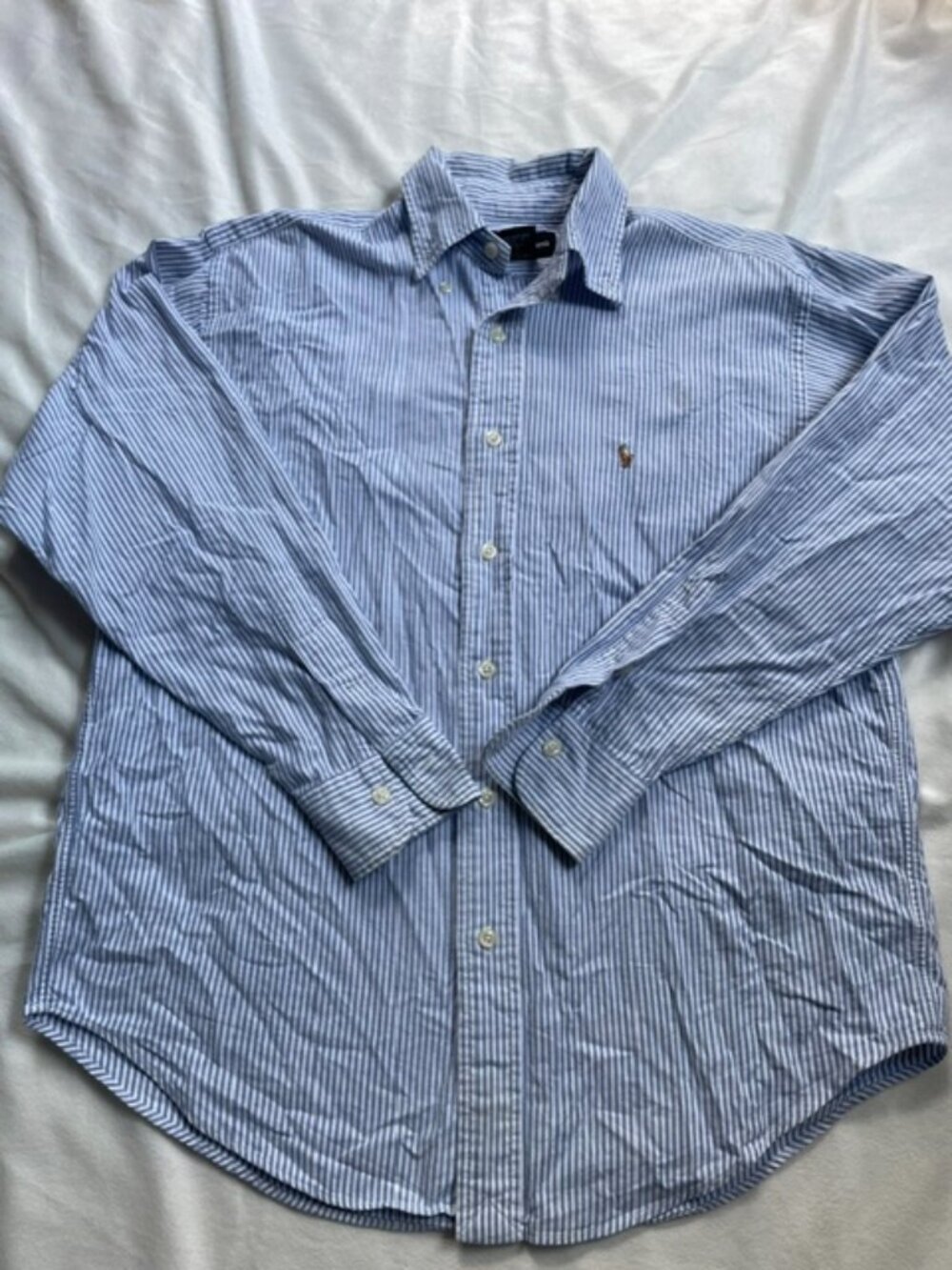 Polo Ralph Lauren Boy’s Stripes Long Sleeve Button Up Shirts, Blue, Size 6